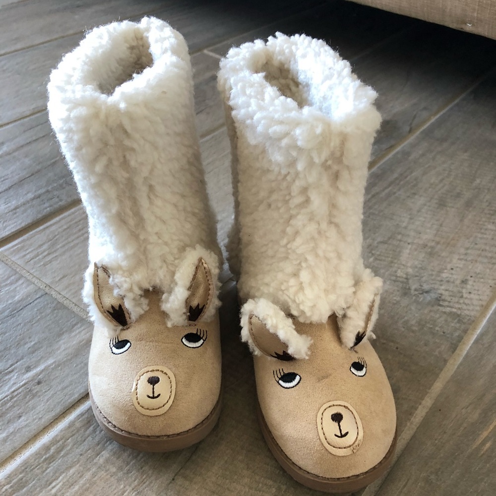 Toddler Girls Sz 9 Tan Faux Fur Lined Boots